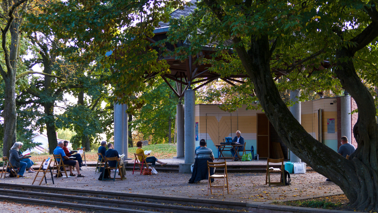 SAP Chor-Probe am Musikpavillon im Gerbersruhpark Wiesloch